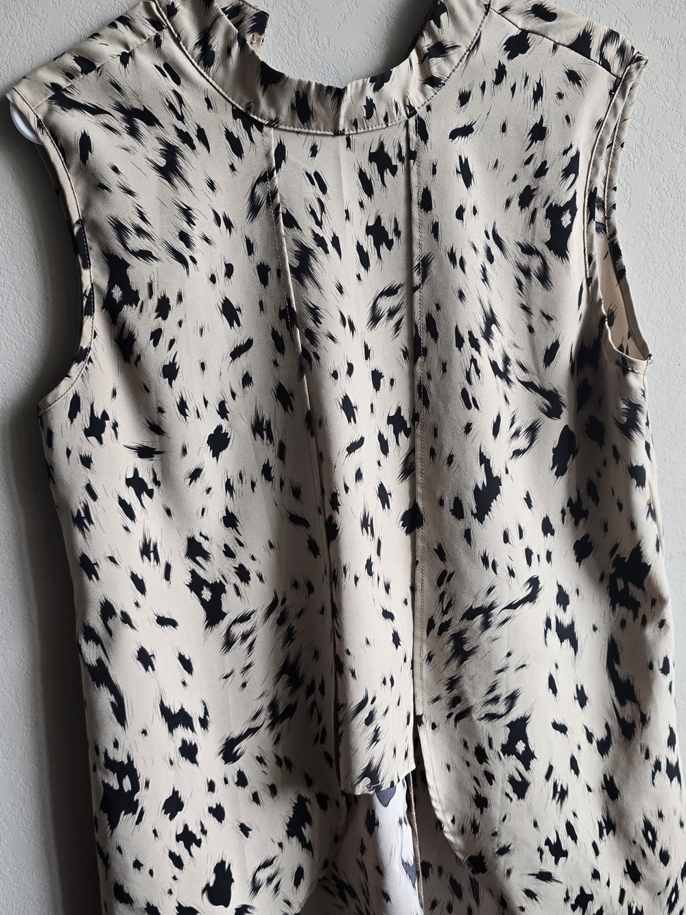 Beige and Black Animal Print Blouse